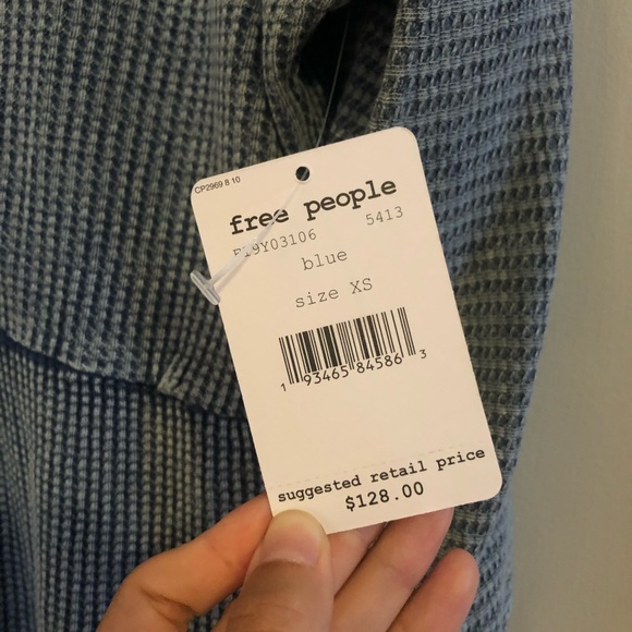 Free People blue thermal long sleeve dress - Picture 6 of 7